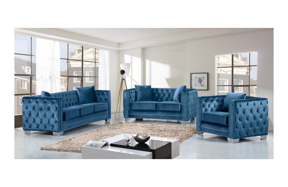 Blue sofa set -Buy ($3431) in a modern furniture store Fairfield, NJ | Casa Eleganza Furniture & Mattress