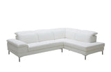 Macy Modern White Eco-Leather Sectional Sofa