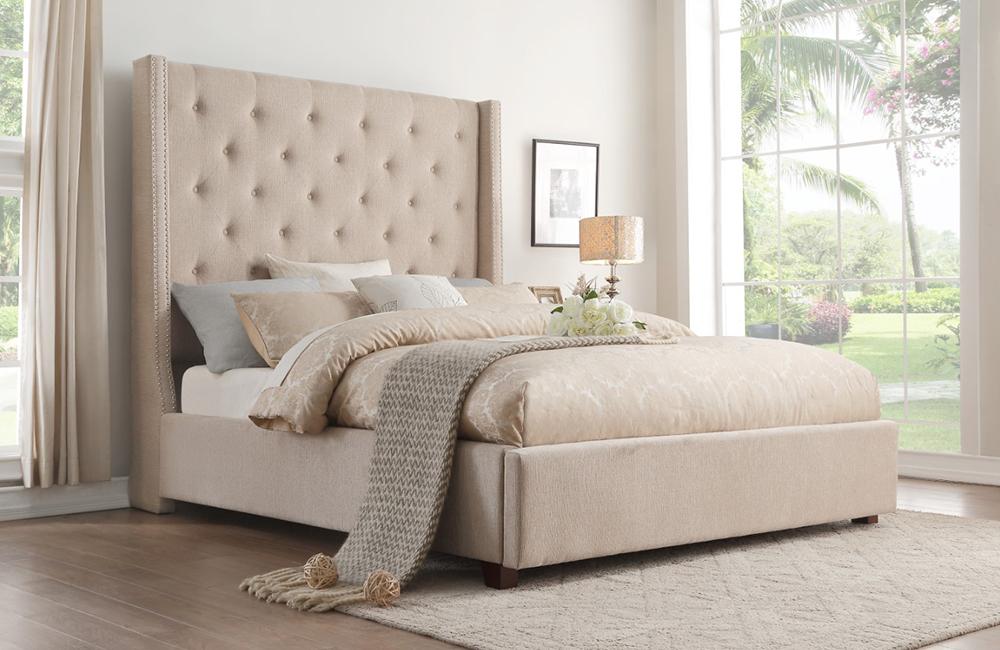 Zenna Beige NJ a in furniture modern Bed store Mattress Furniture Fairfield, (Queen)-Buy Casa | Eleganza ($716) 