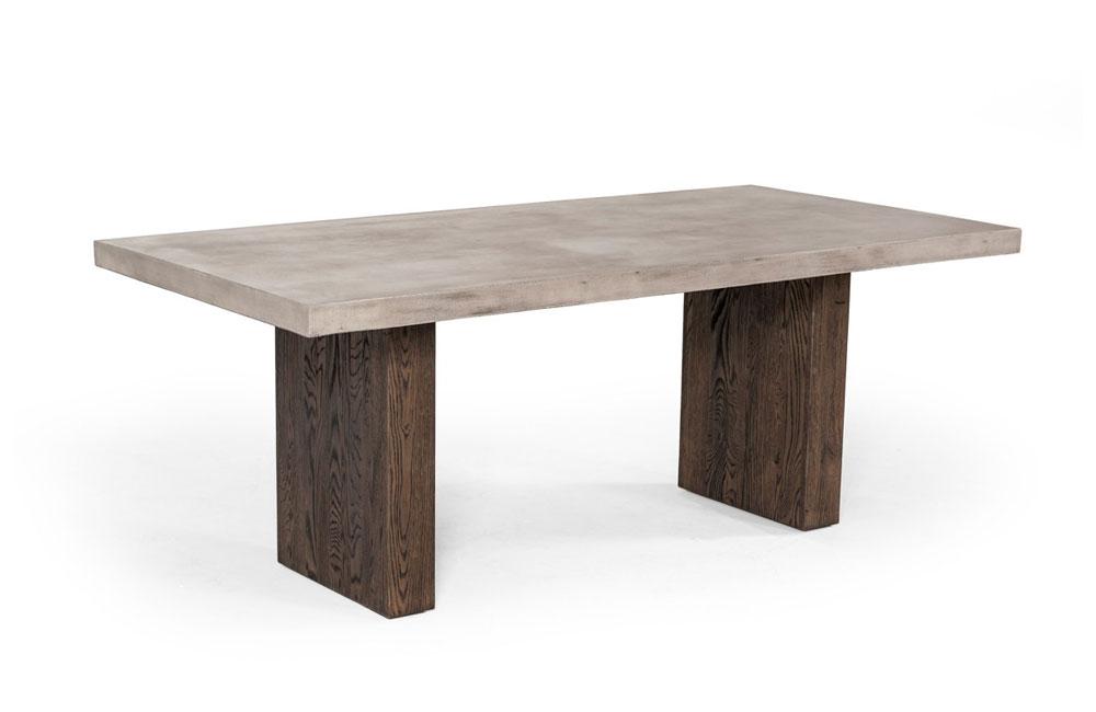 Concrete oak store dining table