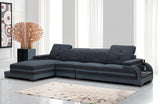 Abby  Modern Fabric & Bonded Leather Sectional Sofa