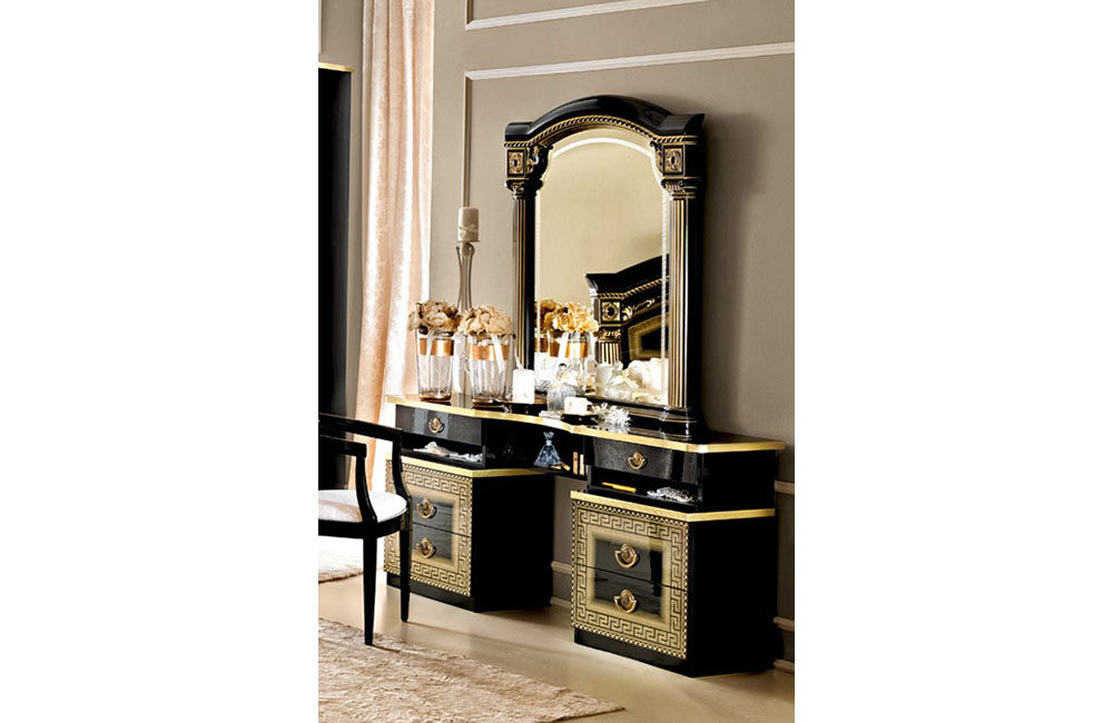Aida Vanity Dresser Black w/Gold – Casa Eleganza Furniture & Mattress