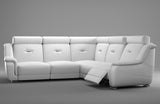 Dresden White Leather Sectional