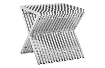 Erick Steel Side Table in Silver