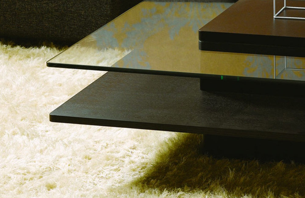 Modrest Emulsion Modern Black Oak Glass Coffee Table Buy (660) in a