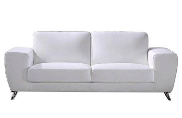 Torri White Leather Sofa