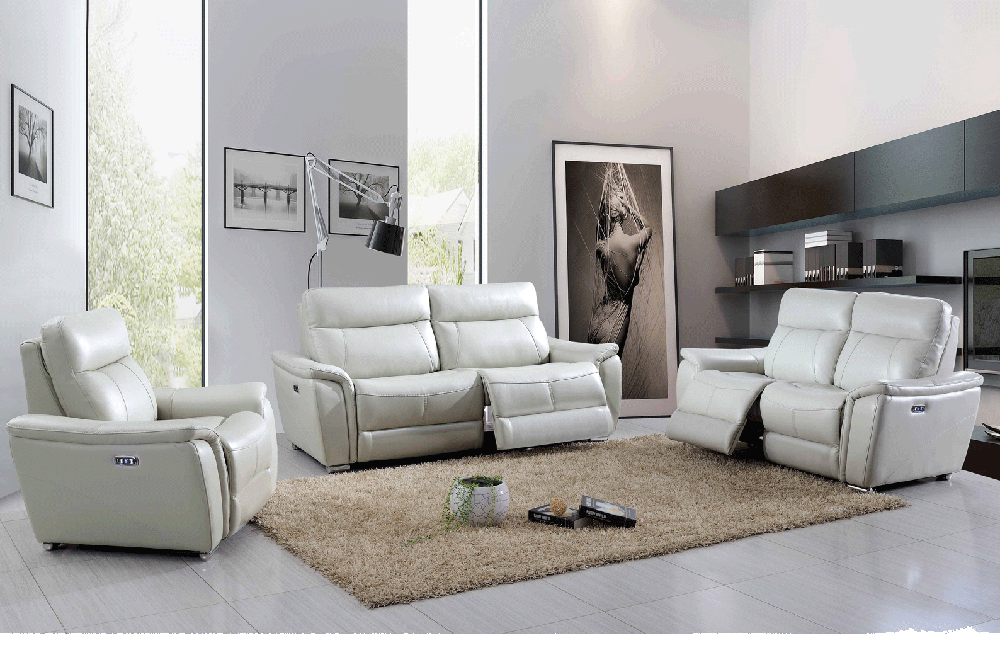 Megan Modern Recliner Leather sofa, loveseat and chair set Set