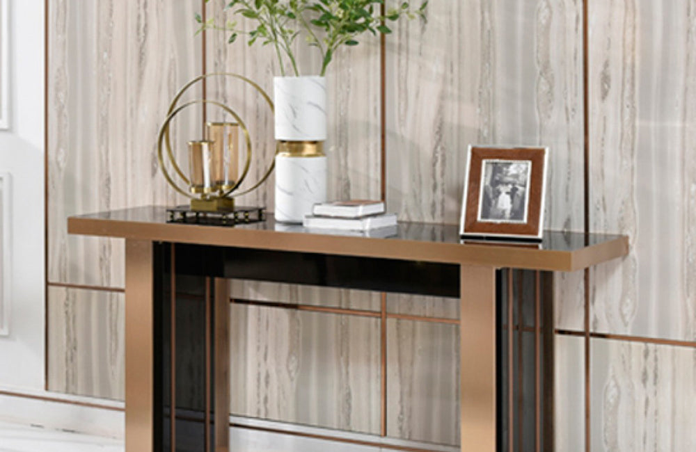 Nova Domus Cartier Modern Black & Rosegold Console Table | VIG ...