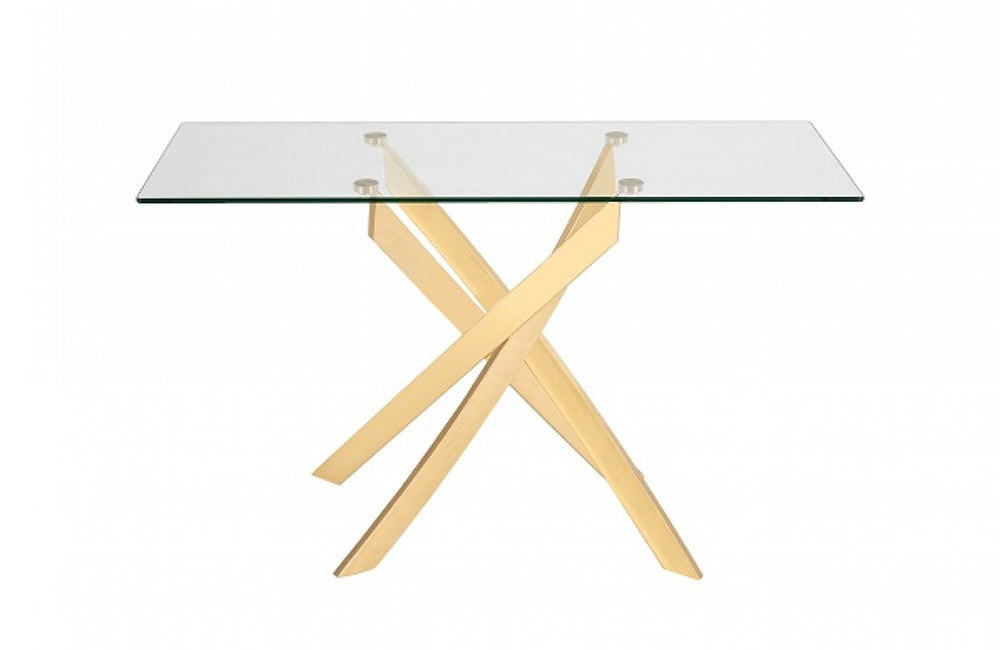 Modrest Pyrite Modern Glass and Gold Console Table | VIG Furniture ...