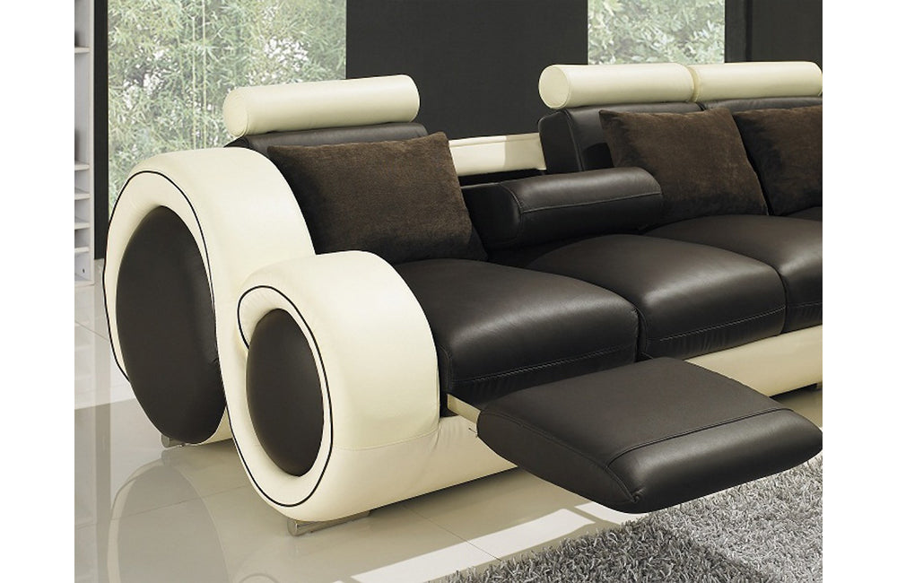 t27c modern leather sectional sofa with recliners