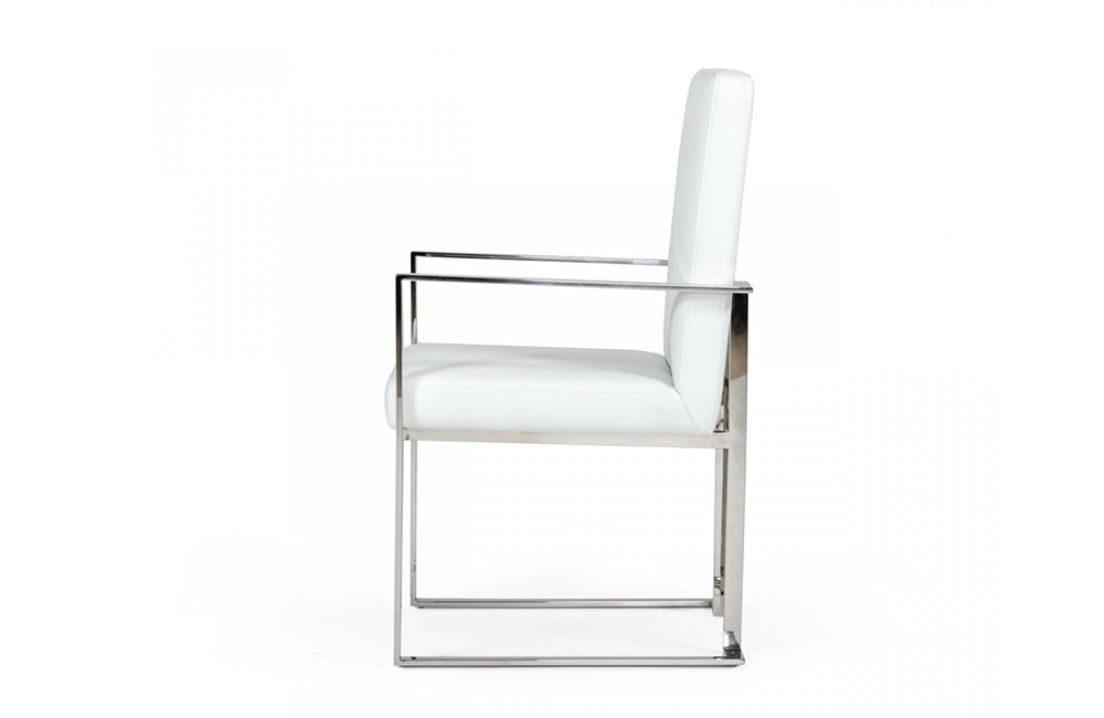 Modrest Fowler Modern White EcoLeather Dining Armchair Buy (440) in