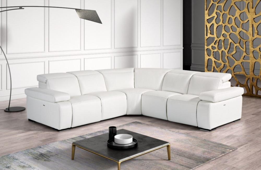 Hyding Modern White Italian Leather Sectional Sofa VIG Furniture