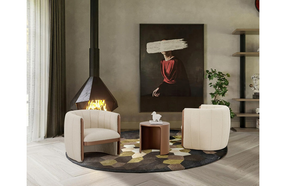 Modrest Joselyn Modern Cream Fabric Accent Chair Buy (870) in a