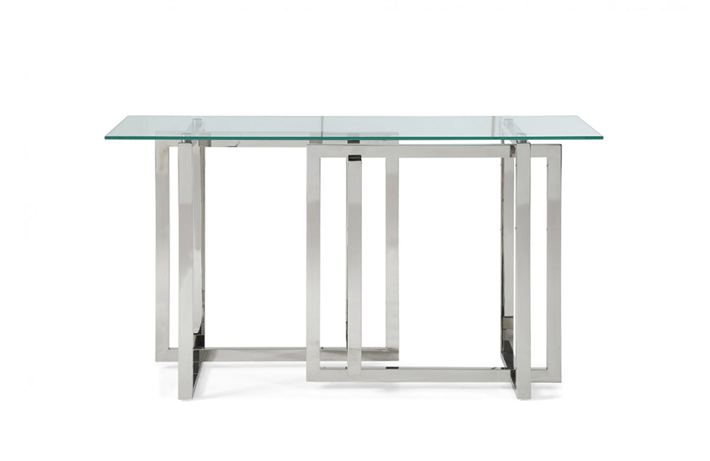 Modrest Valiant Modern Glass & Stainless Steel Console Table | VIG ...