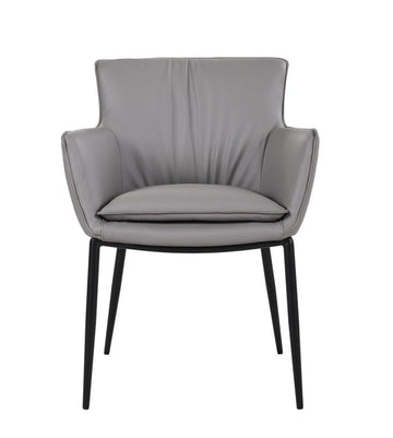 Kani Leather Armchair in Grey