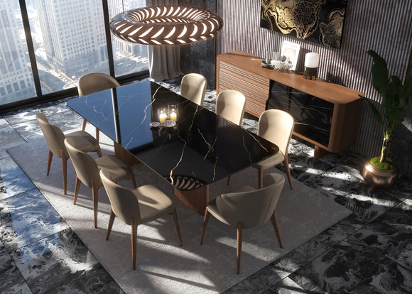 Martell Black Ceramic Dining Room Set