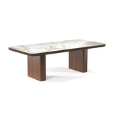 Vincenzo Ceramic Dining Table with Elicia side and arm chairs