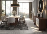 Vincenzo Ceramic Dining Table with Elicia side and arm chairs