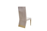 Modrest Keisha Modern Beige Velvet and Gold Dining Chair Set of 2