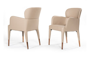 Modrest Ogden Modern Beige & Rosegold Dining Armchair