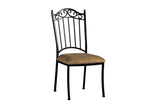 0710 Transitional Style Dining Set with Wrought Iron Glass Table & Chairs