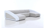 Divani Casa Pratt Modern Grey & White Leather Sectional Sofa