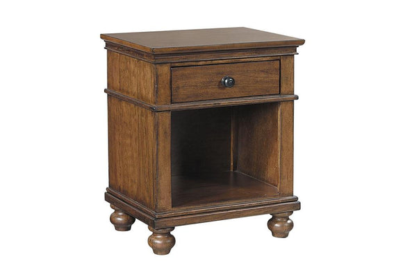 Oxford 1 Drawer Nightstand  Whiskey Brown
