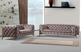Divani Casa Sheila Modern Silver Fabric Sofa Set