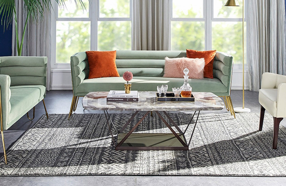 Divani Casa Bixby Modern Light Green & Gold Lounge Chair