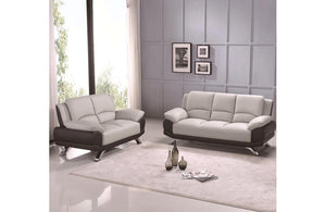 Adonia 2PC Living Room Set Gray and Black