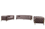 Aubrie Modern Silver Fabric Sofa Set