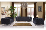 Malia Modern Black Fabric Sofa Set