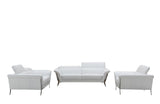 Jayden Modern White Leather Sofa Set