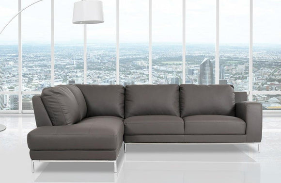 Johnny Modern Black Eco-Leather Sectional Sofa