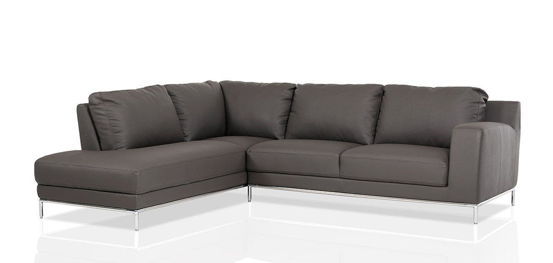 Johnny Modern Black Eco-Leather Sectional Sofa