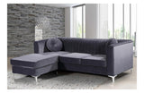 Elvina Grey Chrome Sectional Sofa