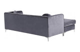 Elvina Grey Chrome Sectional Sofa