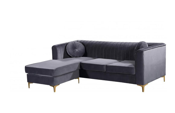 Elvina Grey Gold Sectional Sofa