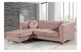 Elvina Pink Gold Sectional Sofa