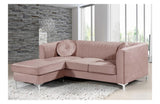 Elvina Pink Chrome Sectional Sofa