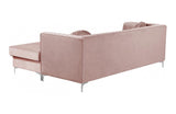 Elvina Pink Chrome Sectional Sofa