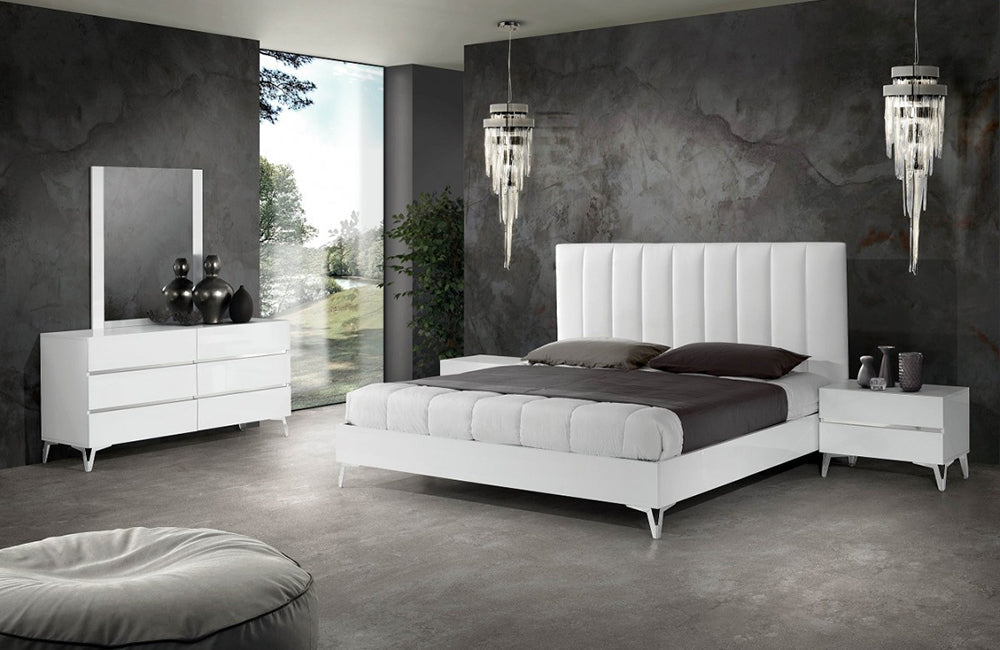 Nova Domus Angela Italian Modern White Eco Leather Bed