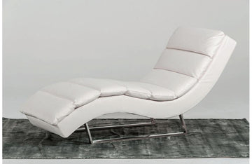 Trance Modern Leatherette Chaise White