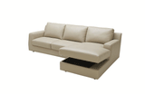 Madelynn Beige Leather Sectional Sleeper Sofa