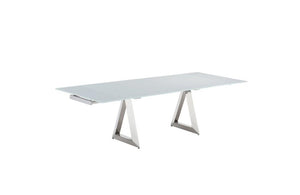 Pesaro Dining Table White Glass Top