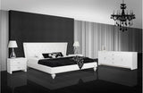 Monica White Leatherette Bed
