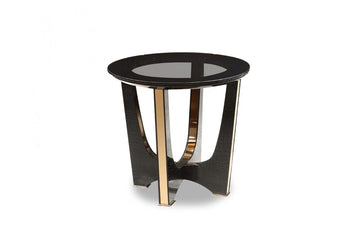 Talin Modern Black Crocodile & Rosegold End Table