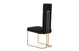 Kingsley Modern Black & Rosegold Dining Chair (PAIR)