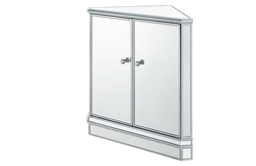 Mirrored 2 doors Antique Silver Paint Chest