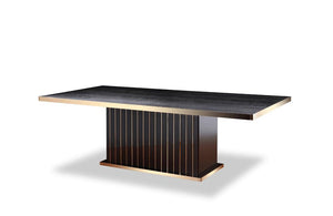 Talin Modern Black Crocodile & Rosegold Dining Table